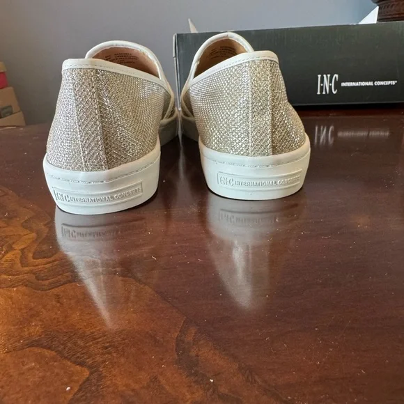 INC Silver Rhinestone Slip-On Sneakers - Picture 5 of 9